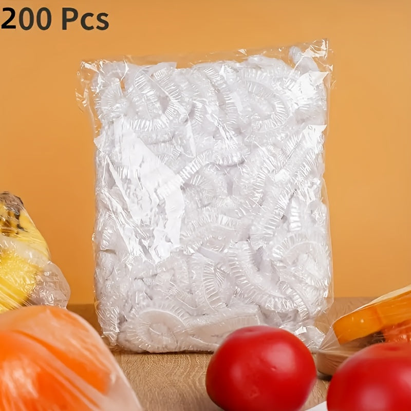 100pcs Food-Grade Disposable Plastic Wrap, Stretchable Cling Film for Bowls, Plates, Fruits, Vegetables - Transparent Kitchen Freshness Covers, Anti-dust Cover